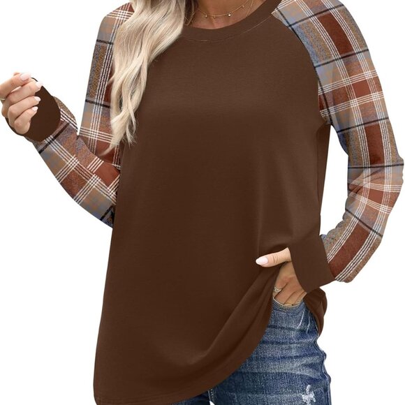 Cozy Raglan Long Sleeve Shirt for Women - Fashionable Fall Basic Tee, XX-Large - Picture 3 of 5